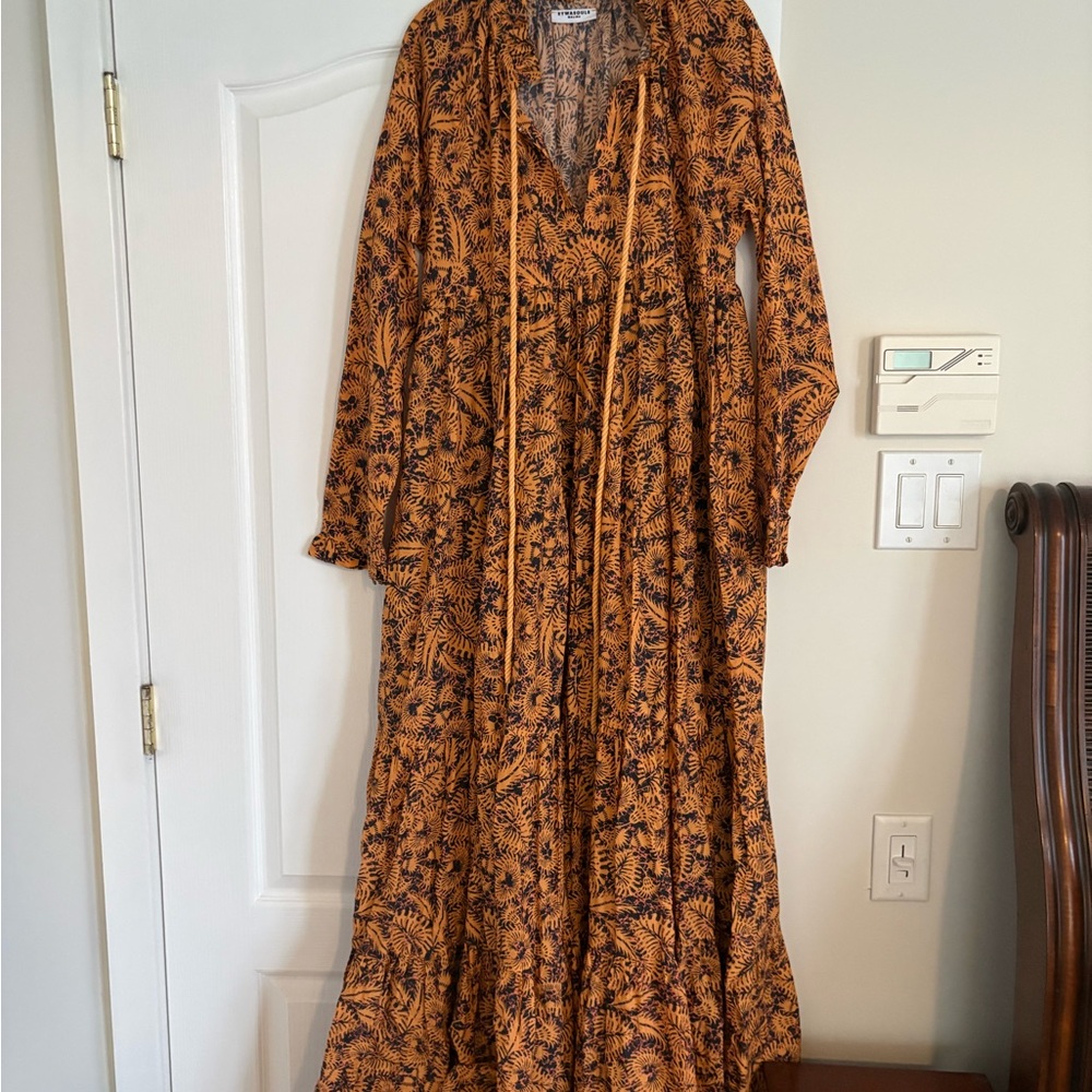 EYWASOULS MALIBU CORA tiered maxi dress M/L NWOT 100% cotton